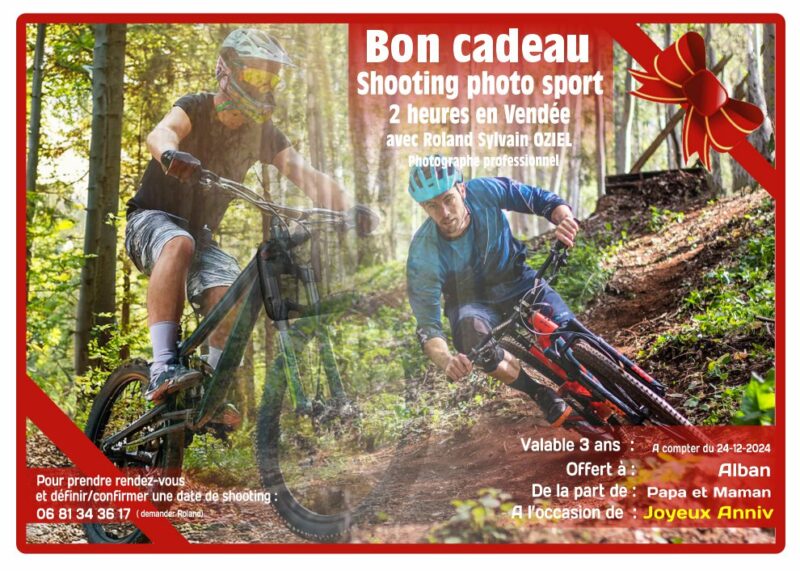 Carte cadeau shooting photo vtt