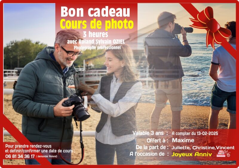 Bon et carte cadeau cours de photo